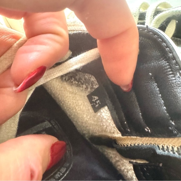 P448 MENS Skate Leather Two Tone High Top Sneakers White Black Size 11.5/45 - Picture 10 of 10